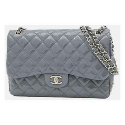 Chanel Patent Leather Jumbo Classic Double Flap Shoulder Bags