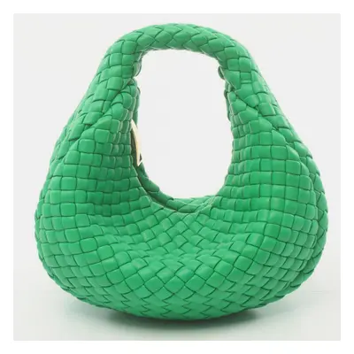 Bottega Veneta Green Leather Padded Jodie Intrecciato Handbag