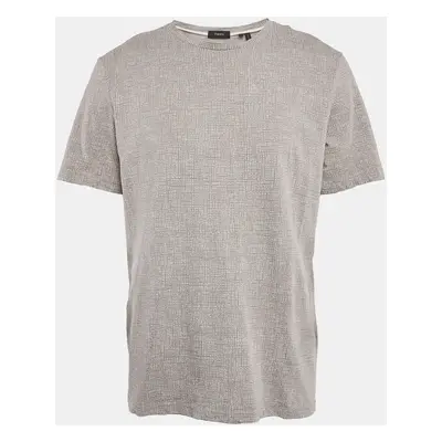 Theory Grey Thordon Basic Micro Print Jersey T-Shirt