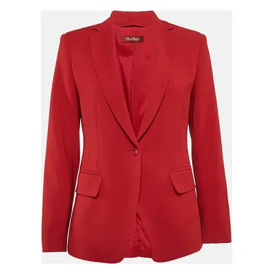 Max Mara Studio Red Virgin Wool Single Breasted Blazer