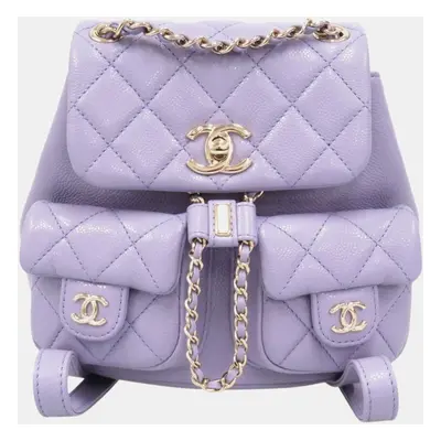 Chanel Purple Caviar Leather Backpack