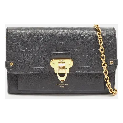 Louis Vuitton Black Monogram Empreinte Leather Vavin Chain Wallet