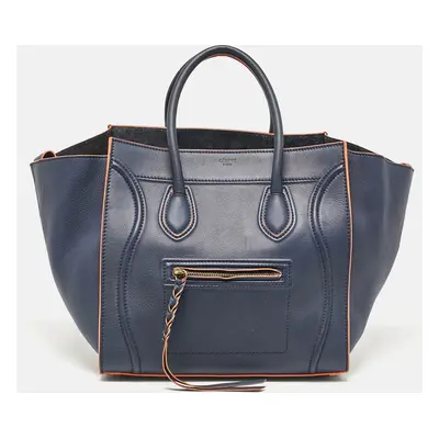 Celine Navy Blue Leather Medium Phantom Luggage Tote