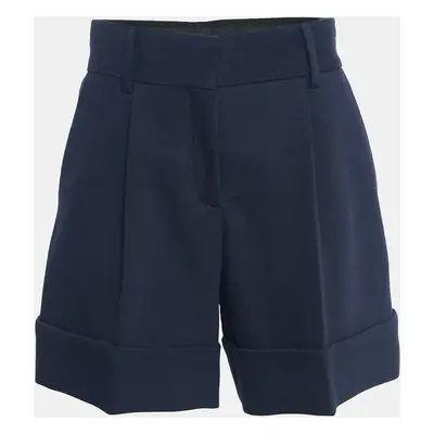 See by Chloe Navy Blue Gabardine Pleated Shorts