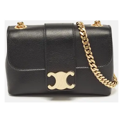 Celine Black Leather Mini Victoire Shoulder Bag