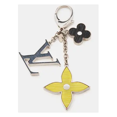 Louis Vuitton Fleur d'Epi Silver Tone Bag Charm Tri-Color Key Chain