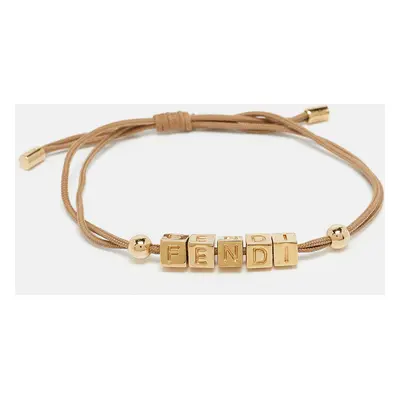 Fendi Graphy Gold Tone Cord Bracelet