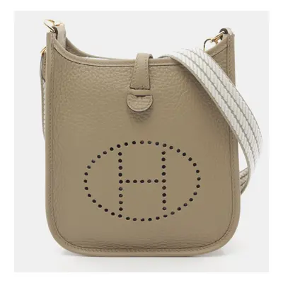 Hermes Beige Leather Evelyne TPM Crossbody Bag