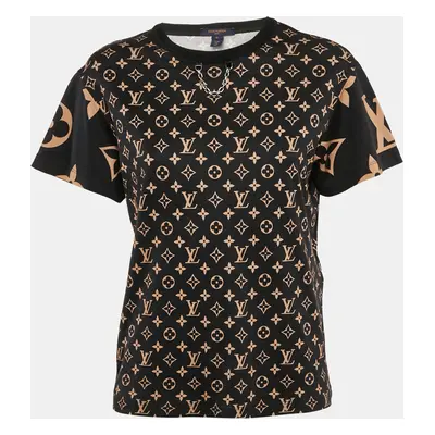 Louis Vuitton Black Monogram Print Cotton Crew Neck T-Shirt