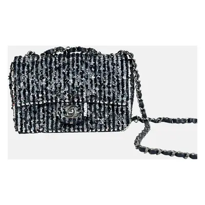 Chanel Black Sequin CC Flap Bag