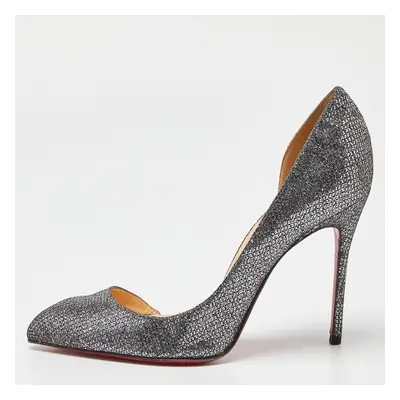 Christian Louboutin Silver Glitter Chiarana Lady D'orsay Pumps Size