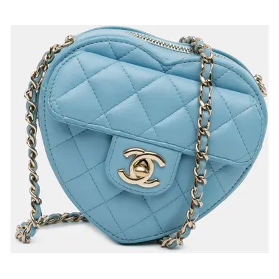 Chanel Blue Mini Lambskin CC in Love Heart Crossbody Bag