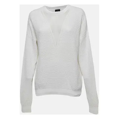 Joseph Off White Cotton Blend Knit Sweater