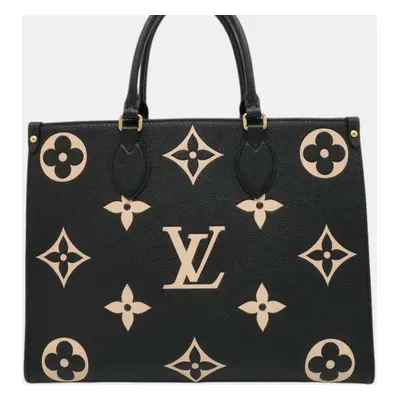 Louis Vuitton Onthego Noir/Beige Bicolor Monogram Empreinte Leather Size MM