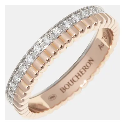 Boucheron 18K Rose Gold and Diamond Quatre Radiant Band Ring EU