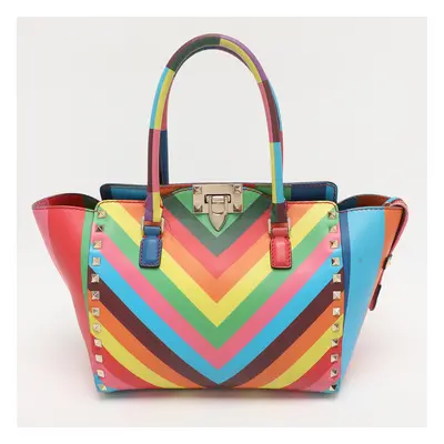 Valentino Multicolor Leather Rockstud Trapeze Tote