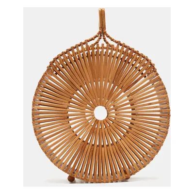 Cult Gaia Tan Bamboo Round Zaha Tote