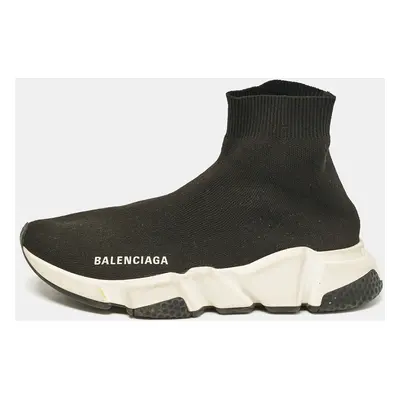 Balenciaga Black Knit Fabric Speed Slip On Sneakers Size