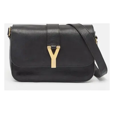 Saint Laurent Black Leather Ligne Y Crossbody Bag