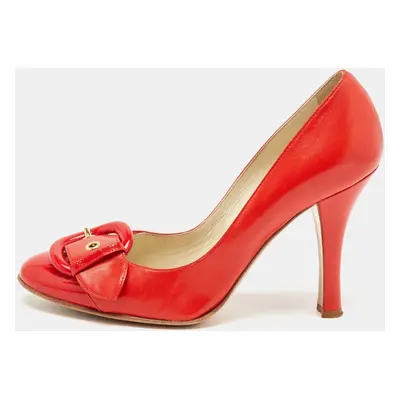 Casadei Red Leather Buckle Detail Pumps Size