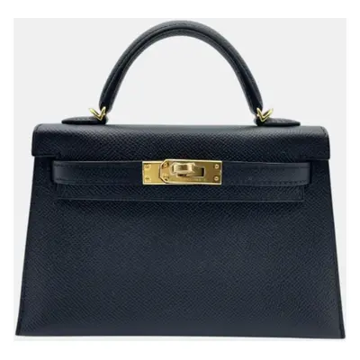 Hermes Noir Epsom Leather Kelly Bag