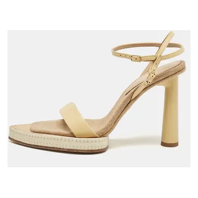 Jacquemus Yellow Leather Novio Sandals Size