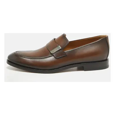 Berluti Brown Leather Penny Loafers Size 40.5