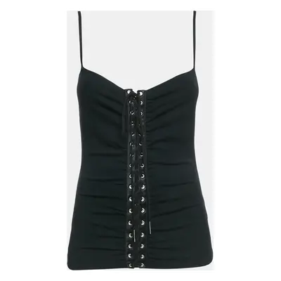 Dolce & Gabbana Black Jersey Lace-Up Detail Camisole