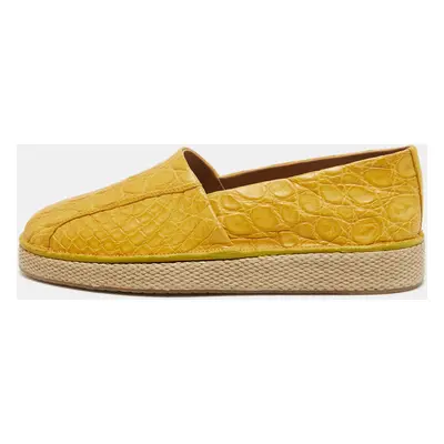 Salvatore Ferragamo Yellow Crocodile Lampedusa Espadrilles Size