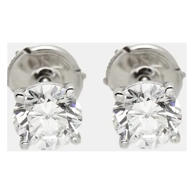 18k White Gold Classic 2.14 cts Lab Grown Diamond Stud Earrings