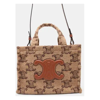 Celine Camel Textile Leather Small Kabatais Tote Bag