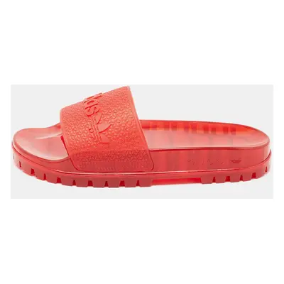 Gucci x Adidas Red Rubber Adilette Flat Slides Size