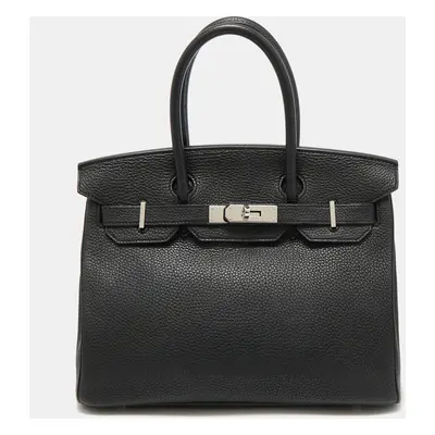 Hermes Noir Togo Leather Palladium Finish Birkin Bag