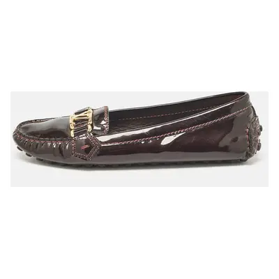 Louis Vuitton Brown Patent Leather Oxford Loafers Size