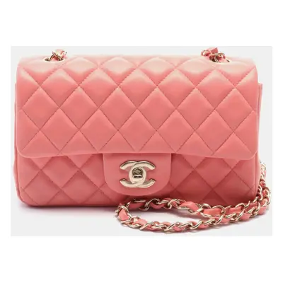 Chanel Pink Leather Chain Shoulder Bag