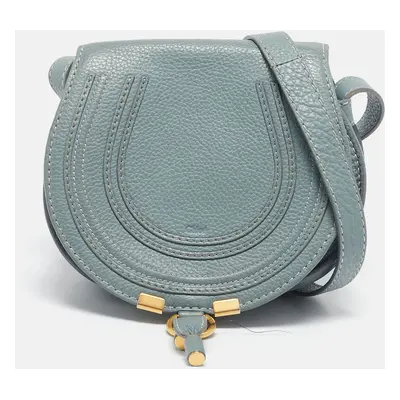 Chloe Light Blue Leather Mini Marcie Crossbody Bag