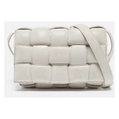 Bottega Veneta White Padded Leather Cassette Shoulder Bag