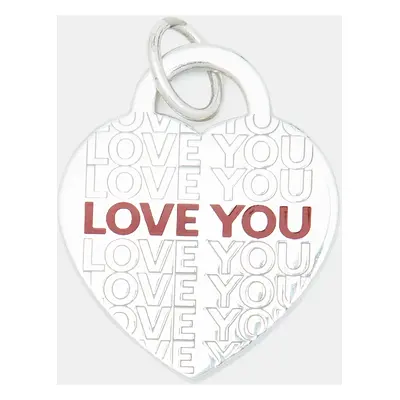 Tiffany & Co. Heart tag “Love You” Enamel Sterling Silver Pendant