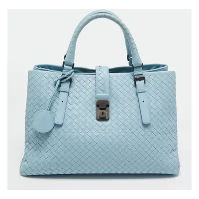 Bottega Veneta Light Blue Intrecciato Leather Roma Tote