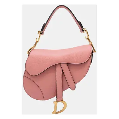 Dior Pink Leather Saddle Shoulder Bag