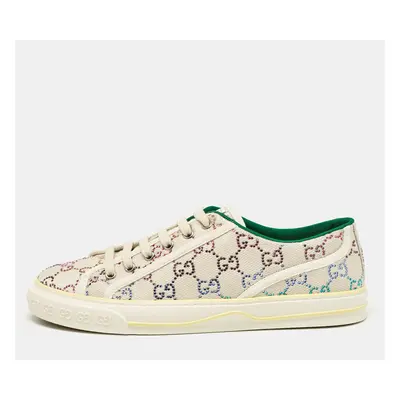 Gucci Multicolor Crystal GG Canvas Tennis Sneakers Size