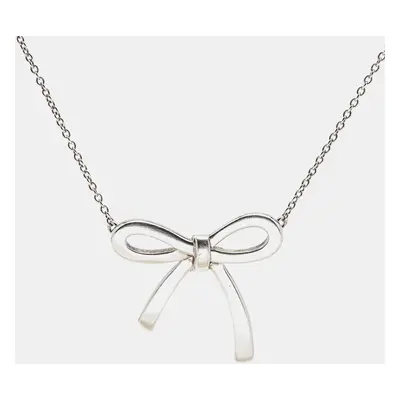 Tiffany & Co. Ribbon Bow Sterling Silver Necklace