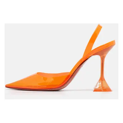 Amina Muaddi Orange PVC Holli Glass Pumps Size