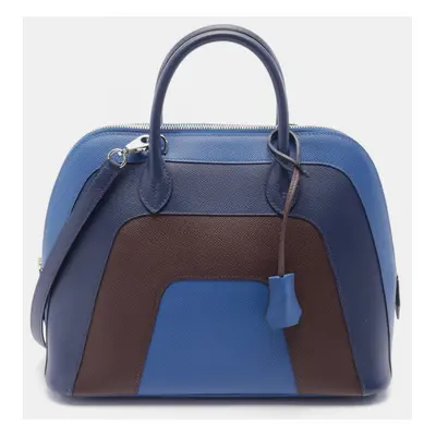 Hermes Blue Leather Bolide 30 Handbag