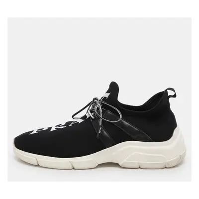 Prada Black Fabric Knit Fabric LowTop Sneakers Size