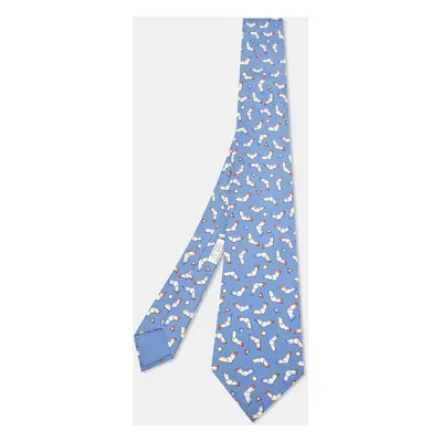 Hermès Multicolor Boomerang Print Silk Classic Tie