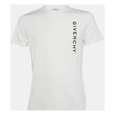 Givenchy White Logo Embroidery Cotton Crewneck T-Shirt