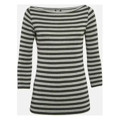 Dolce & Gabbana Grey Stripe Jersey Full Sleeve Top