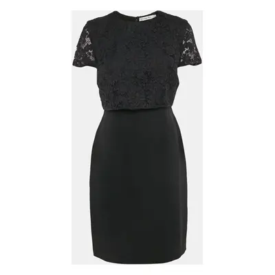 Christian Dior Black Silk Blend and Lace Short Dress