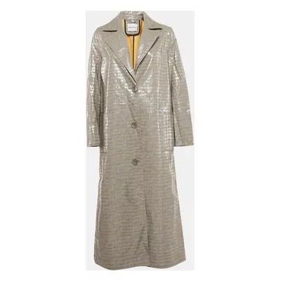 Stand Studio Grey Crocodile Skin Pattern Faux Leather Haylo Coat